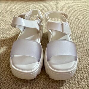 Mini Melisa White Platform Strap Sandals